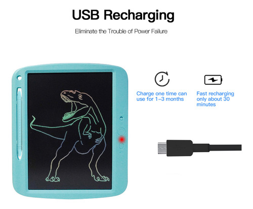 Tableta De Escritura Lcd Recargable De 9 Pulgadas Con Bolígr