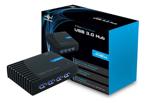 Vantec 10-port Usb 3.0 Hub De Aluminio Con Adaptador De Ali