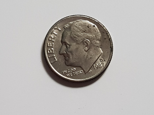Monedas X 2 Usa One Cent 1984 D One Dime 1987 D Denver Lote2 (Usado)