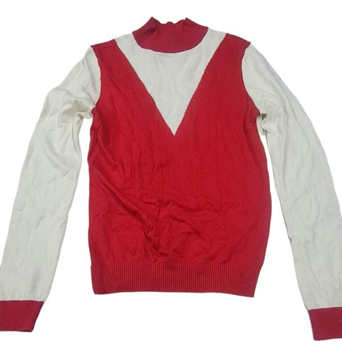 Sweater Forever 21 Color Marfil/rojo Talla S 