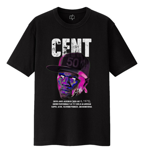 50 Cent Hip Hop Playera Unisex Rap Buzón Negro Streetwear