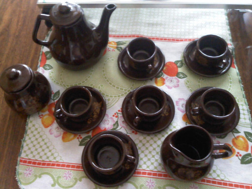 Jogo De Café Marrom Antigo Decada De 80 Novo