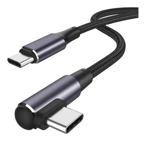 Cable Usb 100w Tipo C A Tipo C Pd Qc4.0 5a Codo 90° 2 Metros