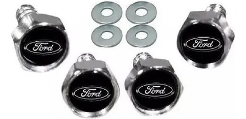 Parafusos De Placa Emblema Ford Preto E Prata