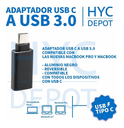 Imagen 6 de 10 de Adaptador Usb C A Usb 3.0 Compatible Nuevas Macbook