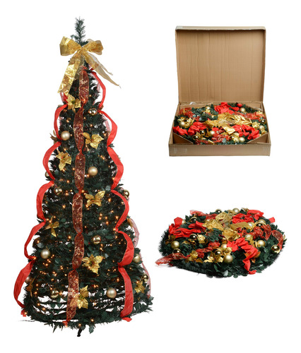 Prextex - Arbol De Navidad Totalmente Decorado E Iluminado P