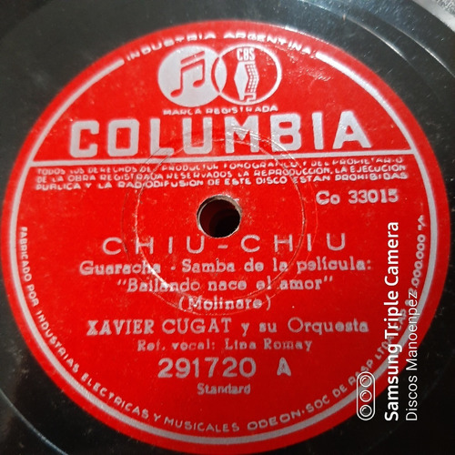 Pasta Xavier Cugat Orq Romay - Castillo Columbia C151