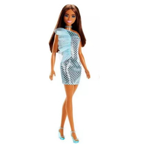 Barbie Glitz Vestido De Noche Azul, Morena