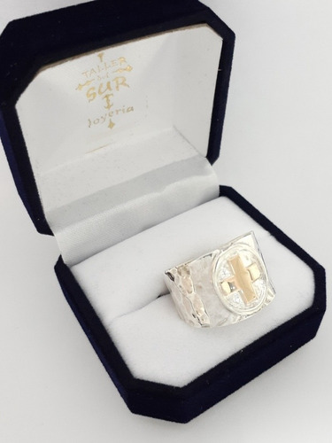 Anillo Profesión Enfermera Texturado En Plata Y Oro