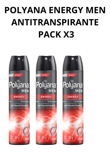 Polyana Energy Men Antitranspirante Pack X3