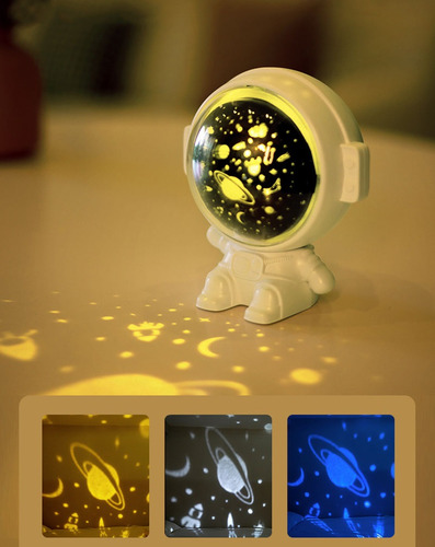 Luz Nocturna Astronauta Estrellada, Usb Astronaut Nightlight