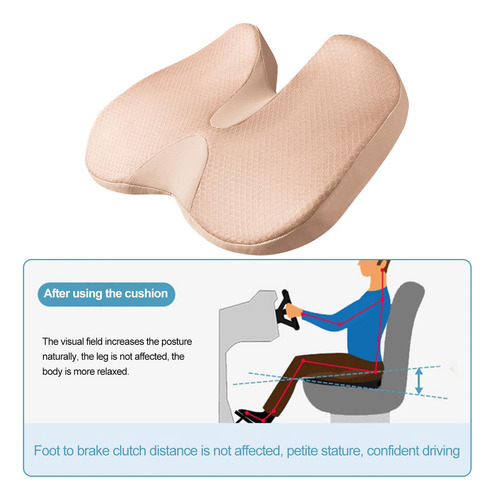 Cojín De Asiento De Silla De Oficina 45x35x8cm Beige