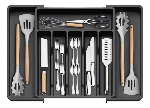 Porta Talher Organizador Gaveta Cozinha Divisória Ajustável