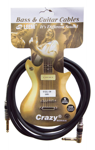 Cable Guitarra Bajo Calidad Studio Chapado En Oro 3 Metros