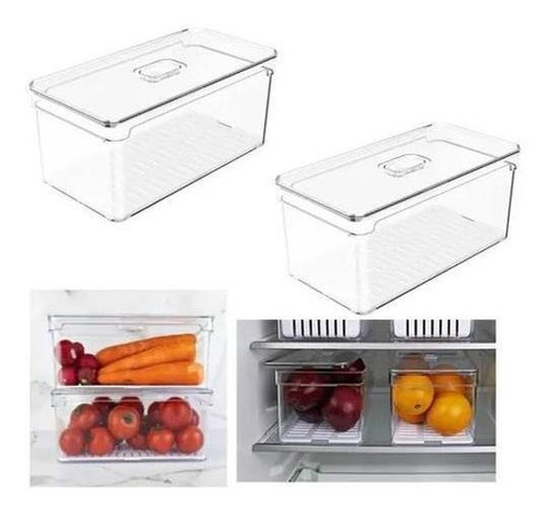 Organizadores Geladeira 5l Clear Fresh - Kit 2