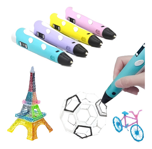 Pluma De Dibujo 3d Con Display Con Filamentos De Colores
