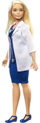 Barbie Muñeca Doctor, Curvada, Vestida Con Abrigo Blanco C.