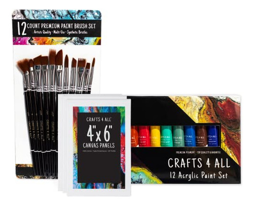 Crafts 4 All Acrylic Paint Set - Art Supplies Paints For Can