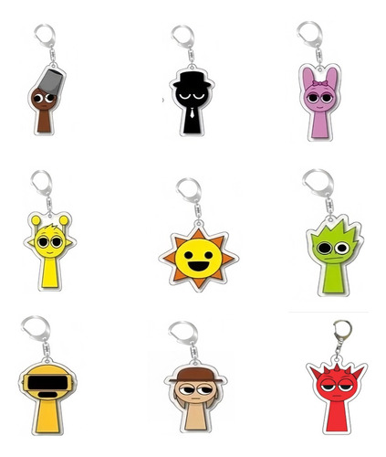 Llavero Acrílico Sprunki Rhythm Box Colgante 9pcs
