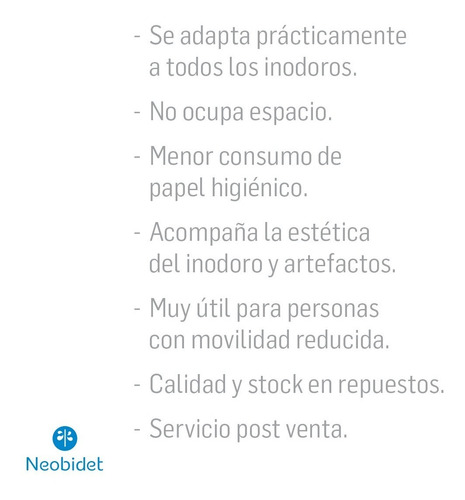 Bidet Para Inodoro Mano Izquierda Autolimpieza Grifería