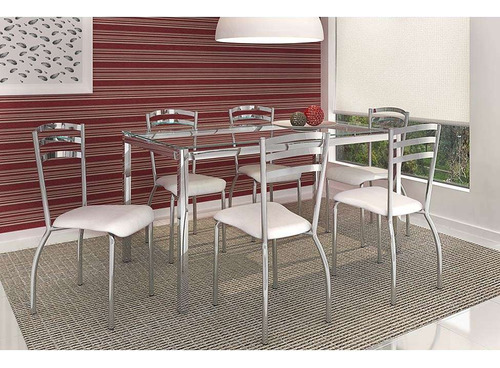 Conjunto De Mesa Reno Com 6 Cadeiras Portugal Branco