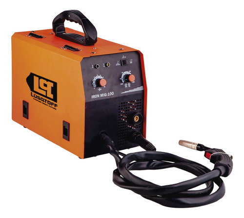 Soldadora Inverter Lusqtoff Iron Mig 100 + Mascara + Kit Color Naranja Frecuencia 50 Hz