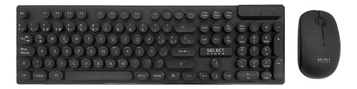 Combo De Teclado Y Mousse Inalambrico Selects Retrokey-sp Color Del Teclado Negro