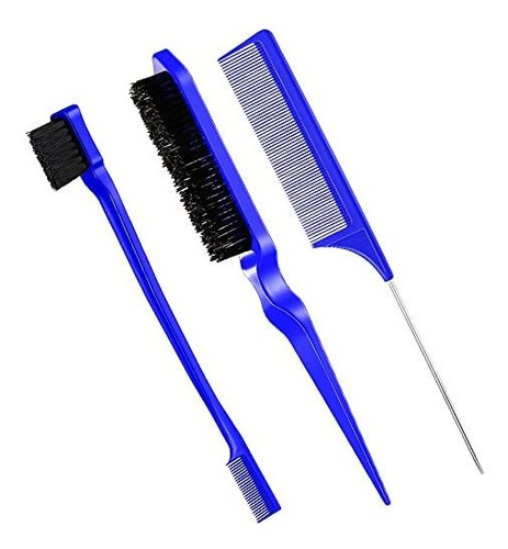 Geiserailie 3 Pcs Slick Brush Set Bristle Hair Brush Qkc3c