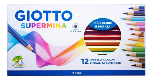 Lápices De Colores Giotto Supermina X 12 Mina 3.8 Mm Profes