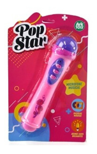 Brinquedo Microfone Musical Infantil Com Luz E Som Menina