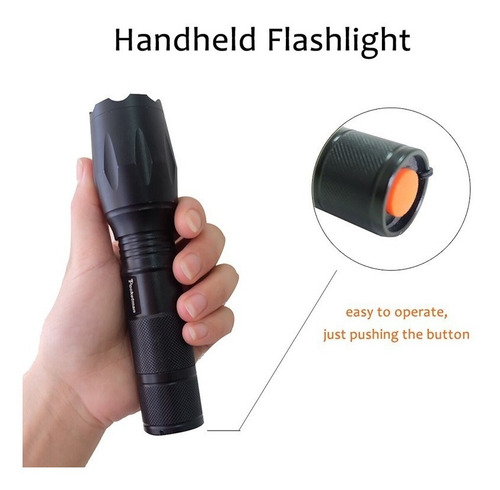 Imagen 2 de 4 de Linterna Foco Led Con Bateria Recargable *soy Tienda*