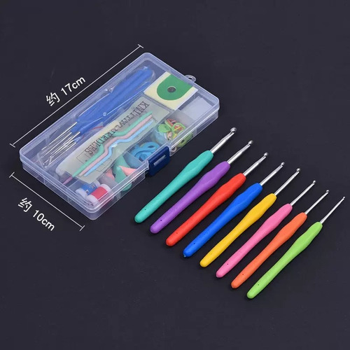 Juego De 16 Fundas De Punto Stitches Con Mango De Ganchillo