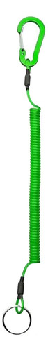 2 Cordones De Pesca Retráctiles Seguros En Espiral, Verde
