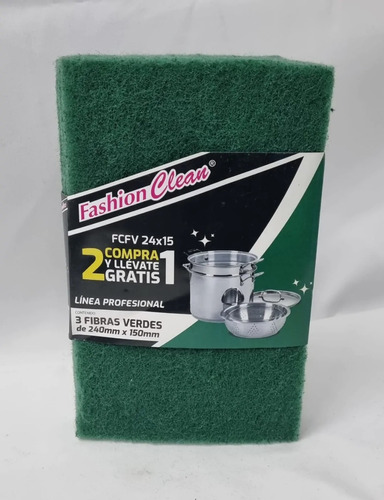 3 Fibras Verdes Para Trastes  7.5 X 14 Cm 85601