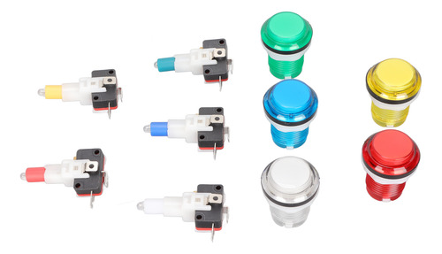Pulsador Arcade Incorporado, Luz Led Game De 32 Mm, 5 Colore