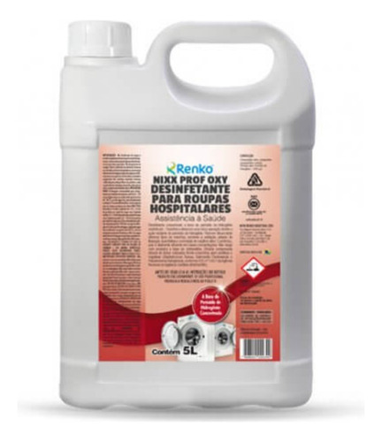 Kit C/ 4 Nixx Prof Oxy Desinfetante P/ Tecidos 5l Renko