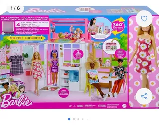 Barbie Casa Glam 2 Pisos Amueblada Con Muñeca Y Accesorios
