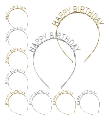 Para Diadema Happy Birthday Aldult, 10 Unidades /