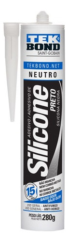 Silicona Neutra Negro Tek Bond 280gr Uso General