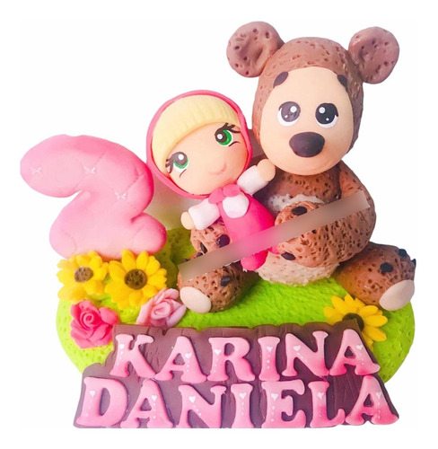 Masha Oso Bosque Fiesta Cake Topper Vela Pasta Francesa