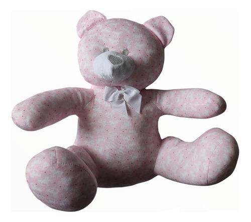 Urso De Pelúcia Estampado Rosa Zip Toys