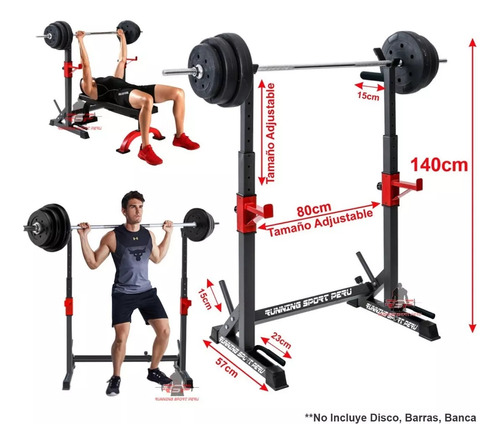 Rack Squat Premium Soporte Sentadilla - Fondos - Pecho Gym