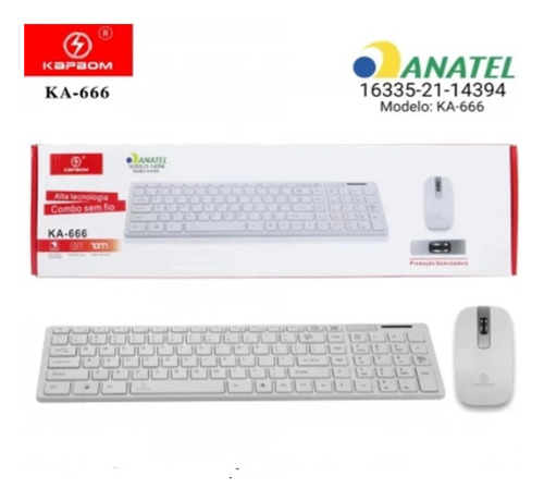 Teclado E Mouse Sem Fio Wireless Usb Super Compacto