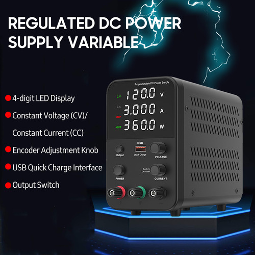 Fuente De Alimentación Dc De Banco, 120 V, 3 A, Pantalla Dig