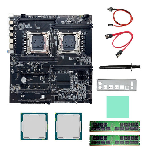 Placa Base De Doble Cpu X99+cpu 2xe5 2630 V3+2 X Ddr4 4 G Re