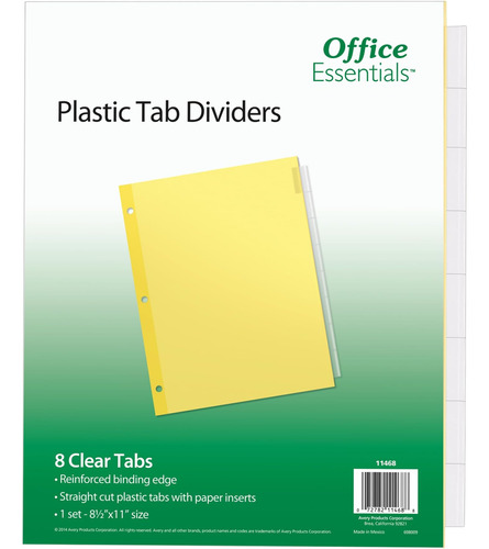 Divisores Insertables De Plástico Office Essentials, 8 Pesta