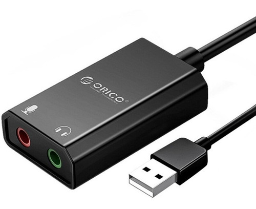 Imagem 1 de 2 de Adaptador Usb X Audio Fone Microfone Usb2.0 Orico Skt2