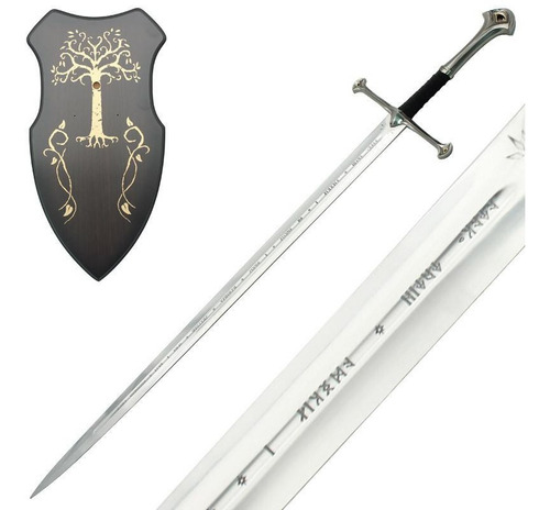 Espada Narsil Lotr Con Funda Rigida Y Base Madera