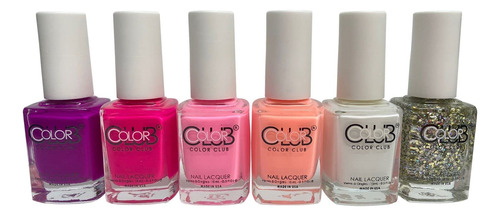 Color Club Juego De 6 Esmaltes De Uas Para Nias Y Nias, Jueg