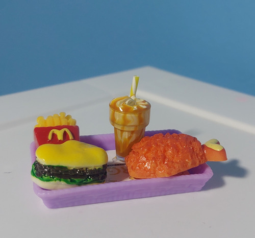 Set Bandeja Estilo Mac Donald ( Miniatura) Casa Muñecas